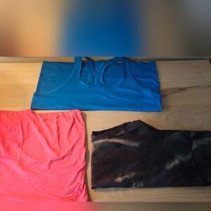 Lululemon Athletica Dark Purple and Black Leggings & 2 Lululemon Tops